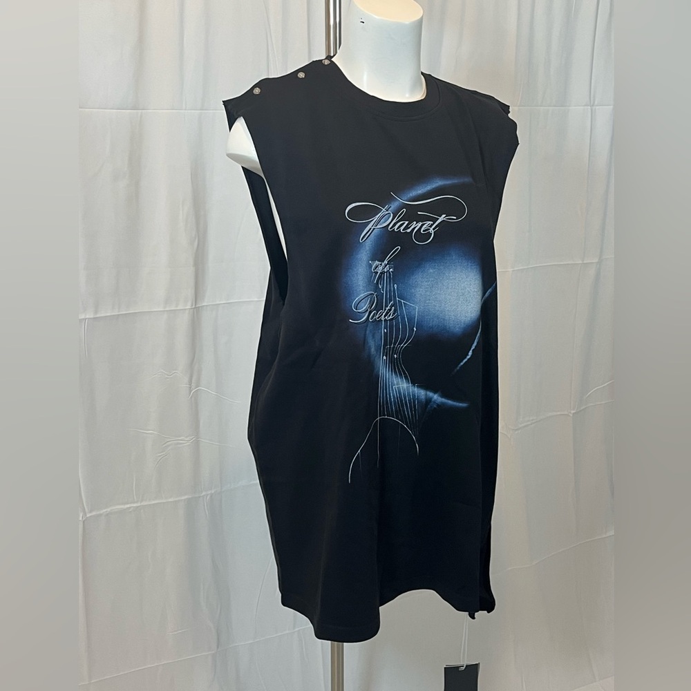 Men’s C2H4 Black Cut Off Tee Vest Planet of Poets